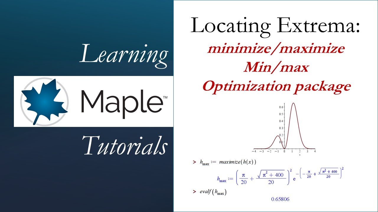 Learning Maple: Locating Extrema: minimize/maximize, min/max