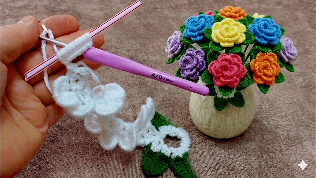Super Easy Crochet Rose ✅Very Easy💯 Amazing 💕How to Make a Crochet Rose✅