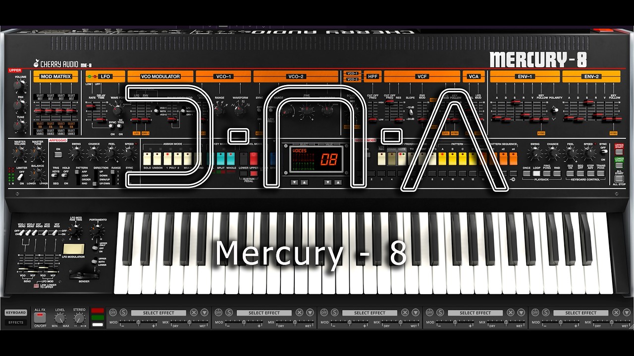 Mercury-8  (2k) Demo of the New Cherry Audio Synth by D-N-A.