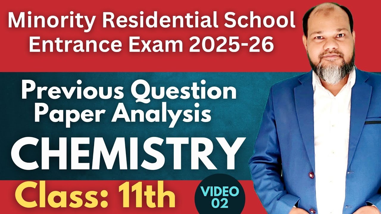11th Chemistry ll Minority Residential School Previous Question Answer Key #minoritywelfare