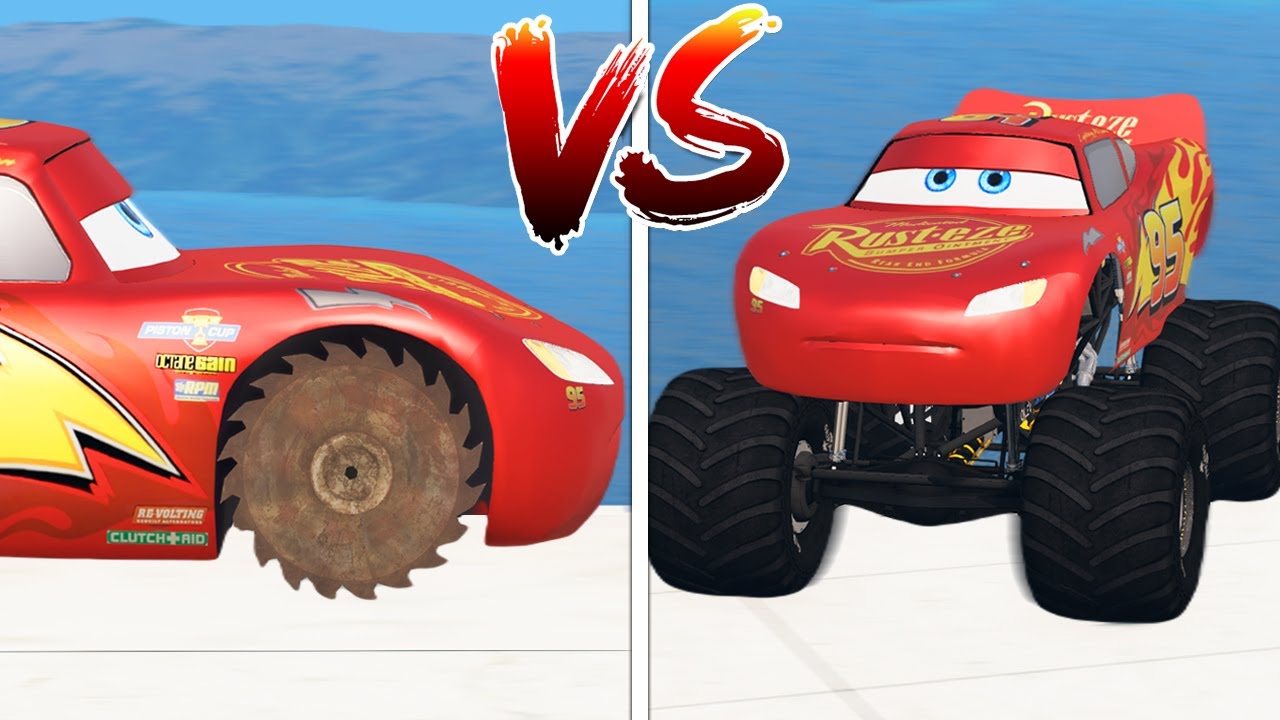Lightning Mcqueen with Saw Wheels VS Monster Truck Lightning Mcqueen  – which is best