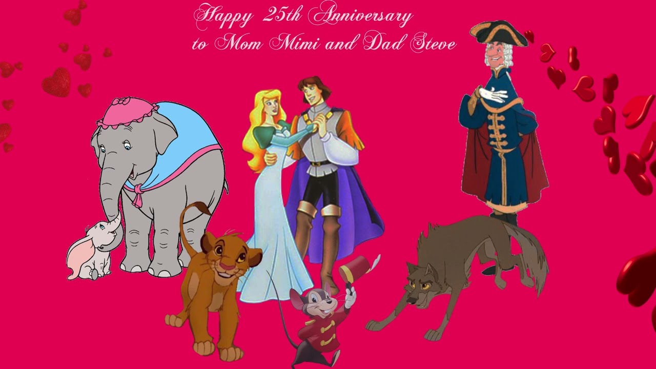 Derek, Odette and Simba in Dumbo '41 (Happy 25th Anniversary to Mom Mimi and Dad Steve!)