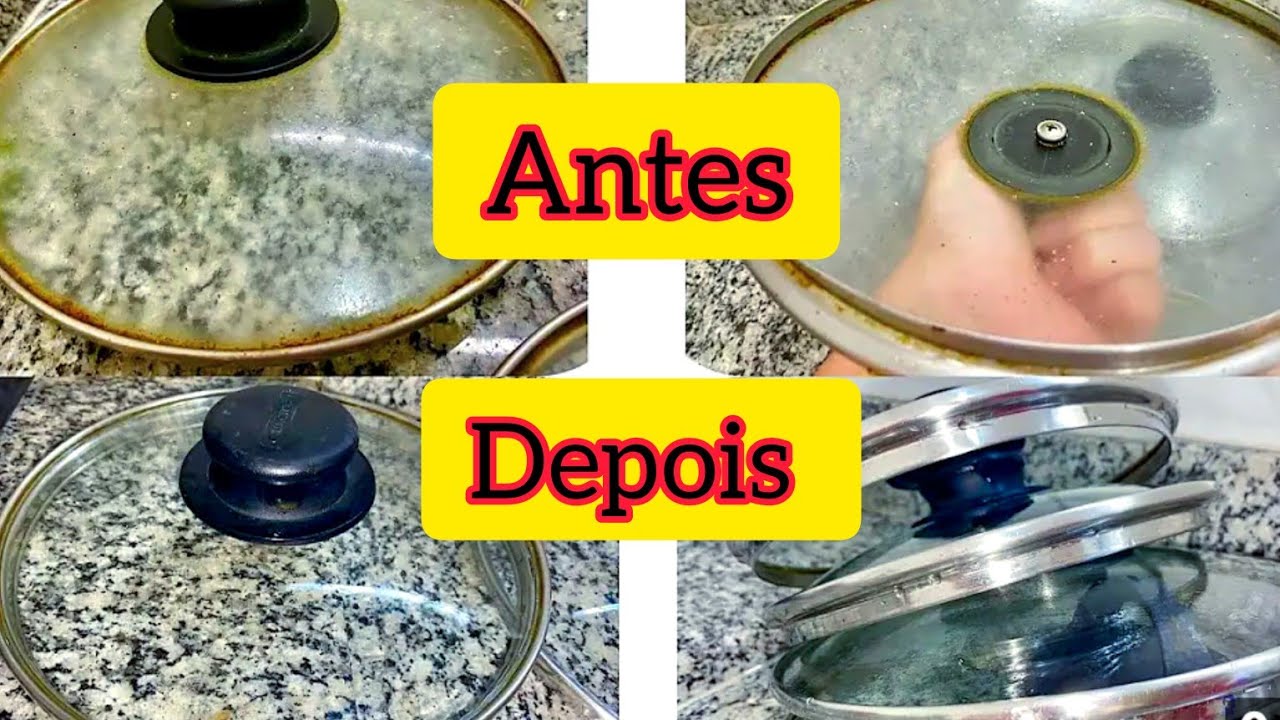MORRIA E NÃO SABIA! COMO LIMPAR TAMPA DE PANELA DE VIDRO adeus crosta  de GORDURA!