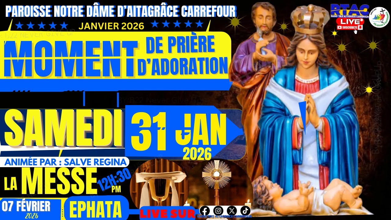 SAMEDI 31 JANVIER 2026 | Moment de prière et D'adoration|Messe Midi En Mémoire de Saint Jean Bosco