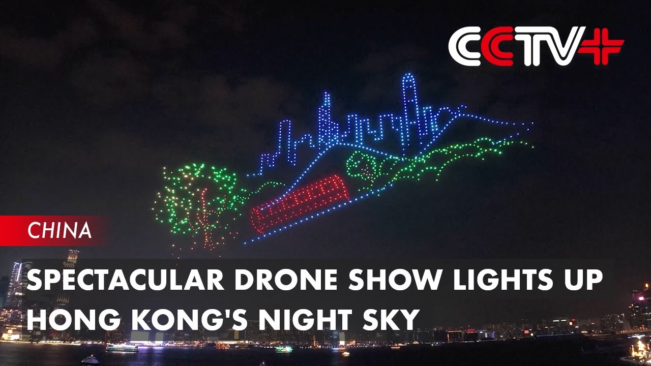 Spectacular Drone Show Lights up Hong Kong's Night Sky