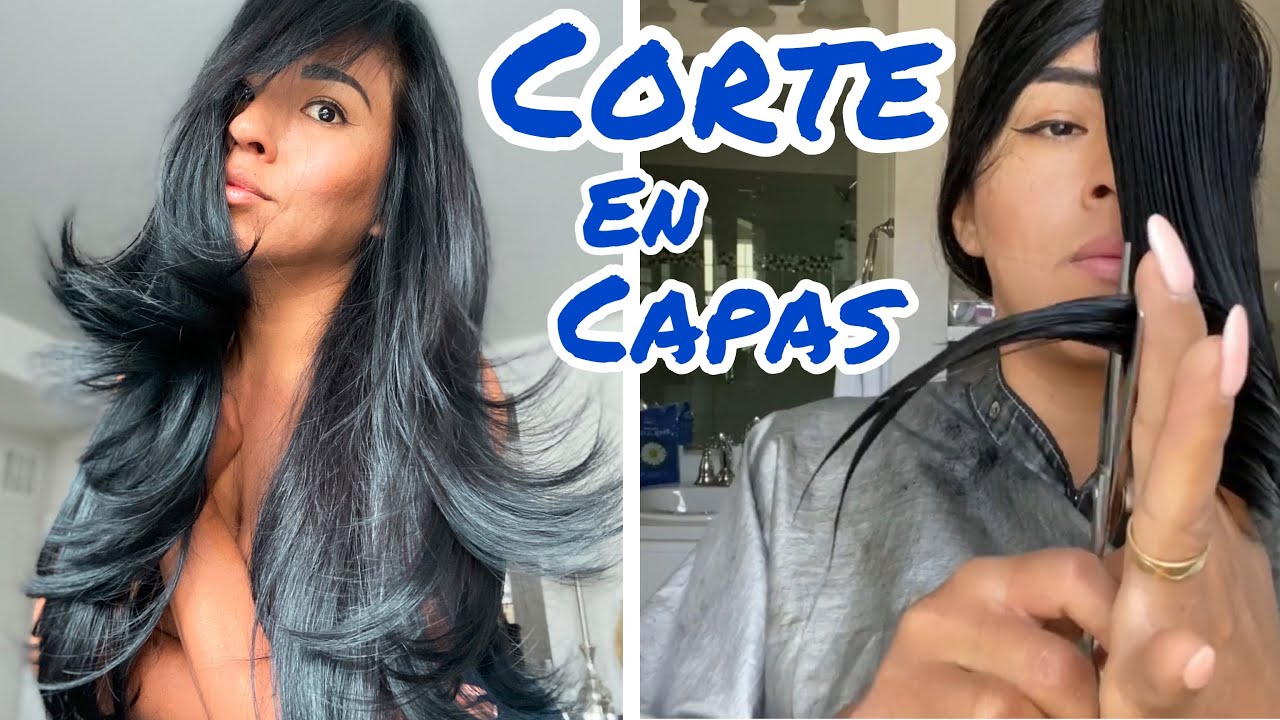 COMO CORTARSE 💇🏽‍♀️EL CABELLO EN CAPAS TÚ MISMO / CORTE EN V