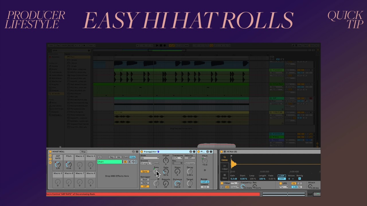 *SUPER EASY* HI HAT (OR ANYTHING) ROLLS IN ABLETON - QUICK TIP