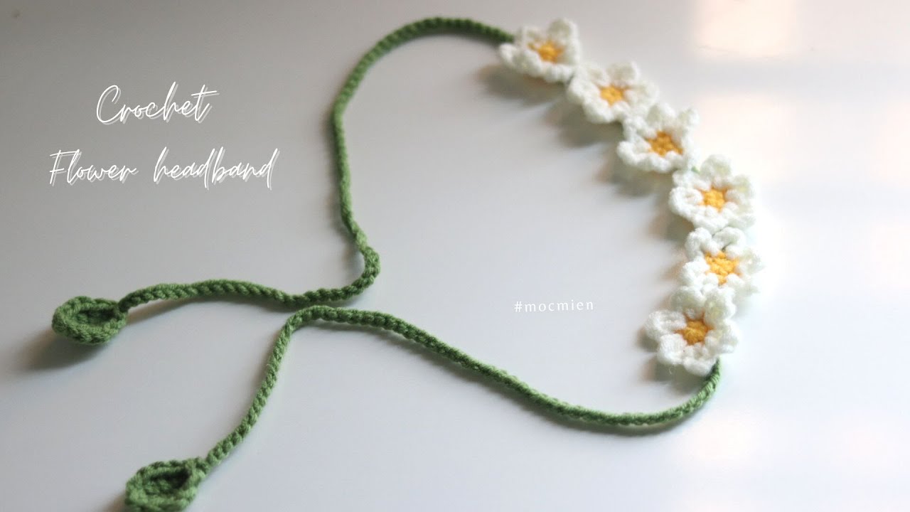 Hướng dẫn cách móc băng đô hoa đơn giản nhất | Crochet flower headband | Mộc Miên Crochet