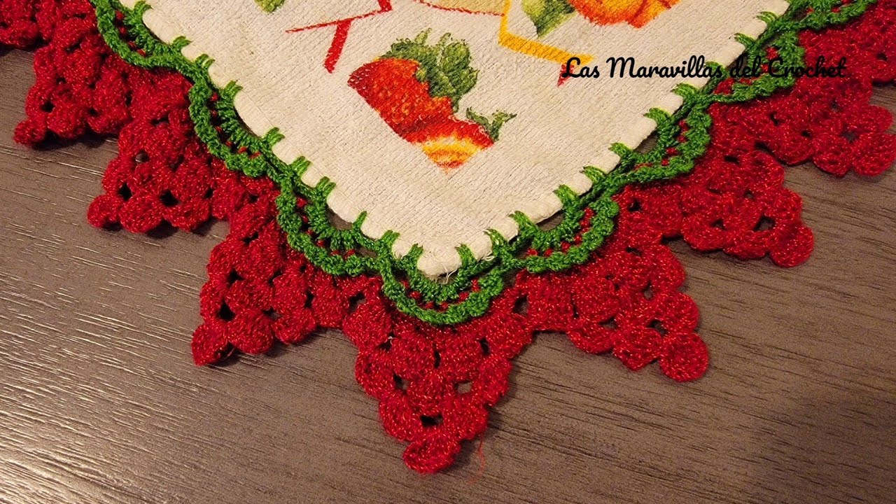 Puntilla a Crochet(ganchillo) para cervilletas 🍓🍓🍓🍓🍓