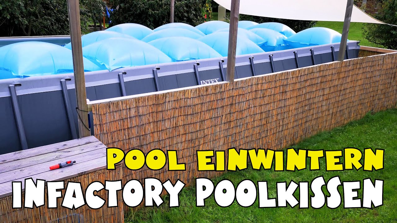 infactory Poolkissen: Aufblasbares Luftkissen mit Ösen für Pool-Abdeckplanen
