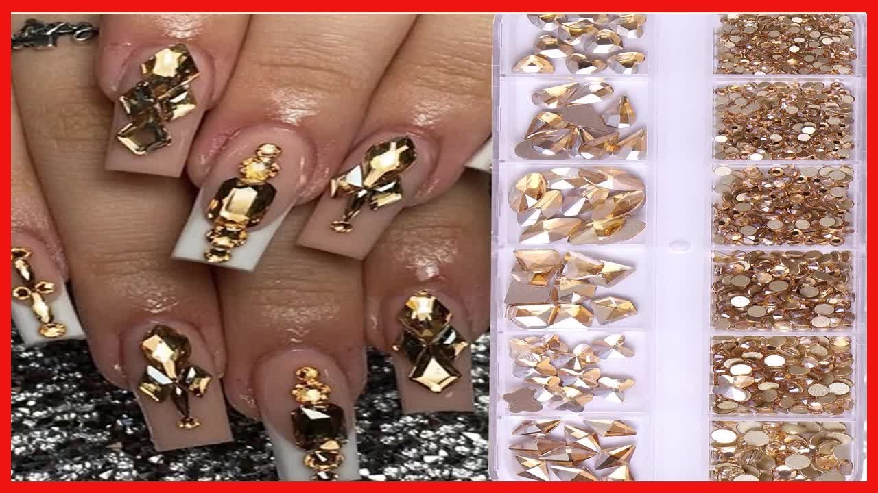 BELICEY Nail Rhinestones Kit 800PCS Multi-Shape Rhinestones for Nail Crystals Decoration Nail Hearts