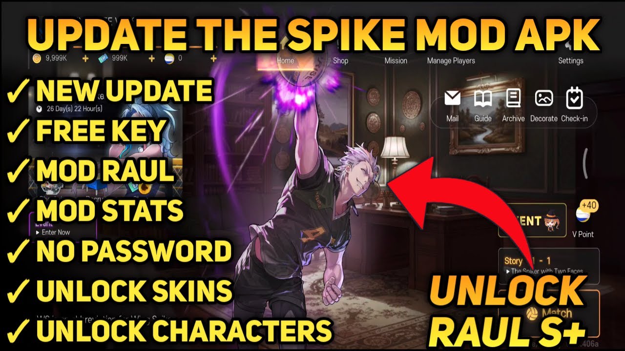 MOD RAUL! DOWNLOAD THE SPIKE VOLLEYBALL CROSS MOD APK V6.4.406 | Unlock Characters & Skins | TNK MOD