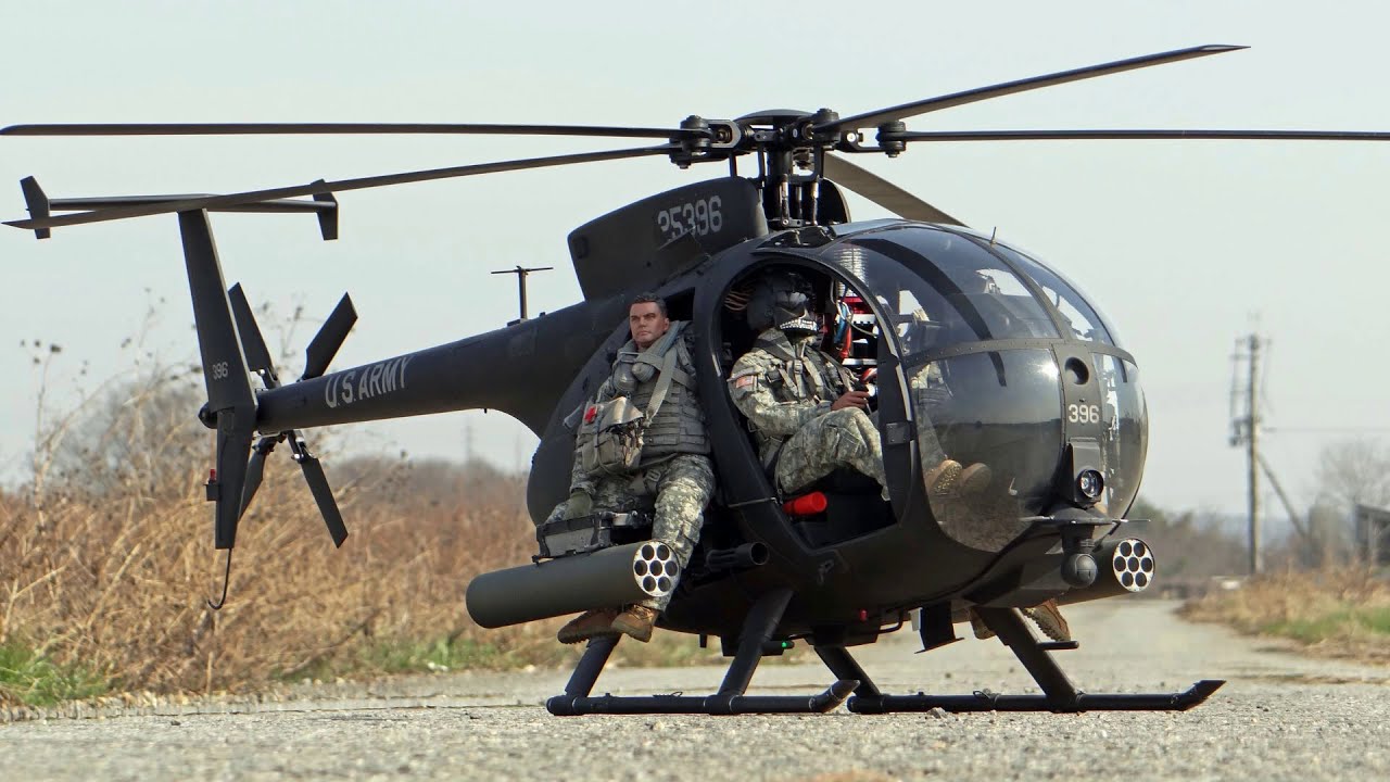 RC Scale model helicopter Night Stalkers AH-6J killerEgg 1:6 / Flow from Build start to completion 2