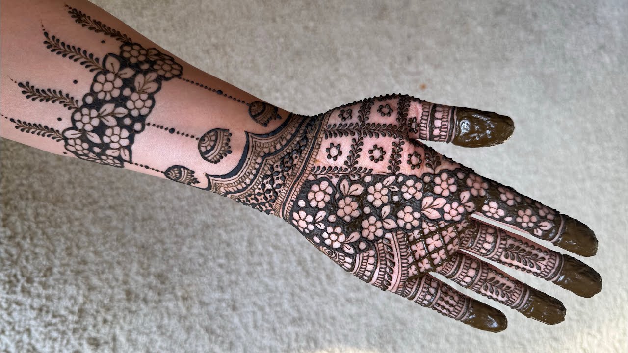 Front Hand Semi Bridal Henna Design | Elegant Mehndi Tutorial ✨| Beautiful  Semi Bridal henna design