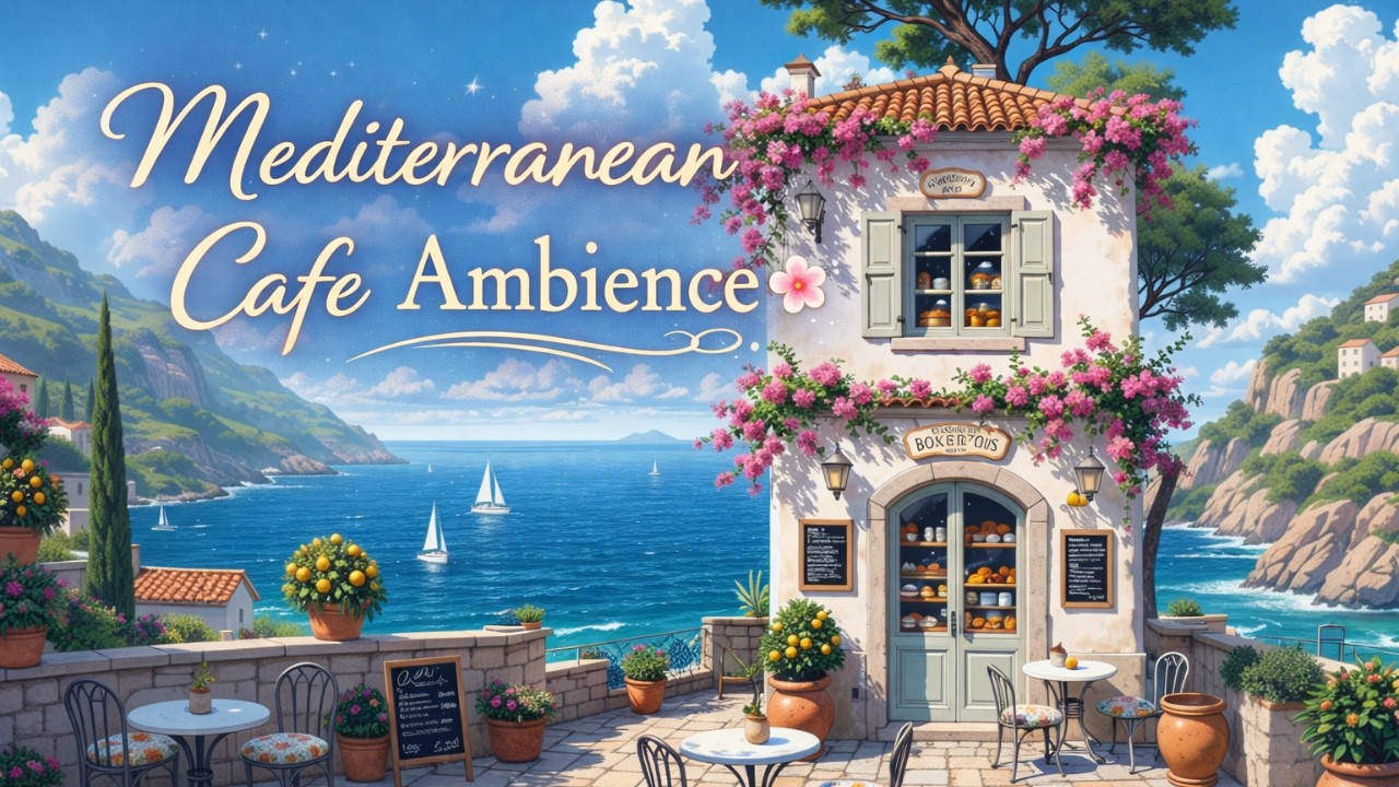 Spring Morning at a Seaside Café 🌸 Soft Jazz & Ocean Breeze Ambience