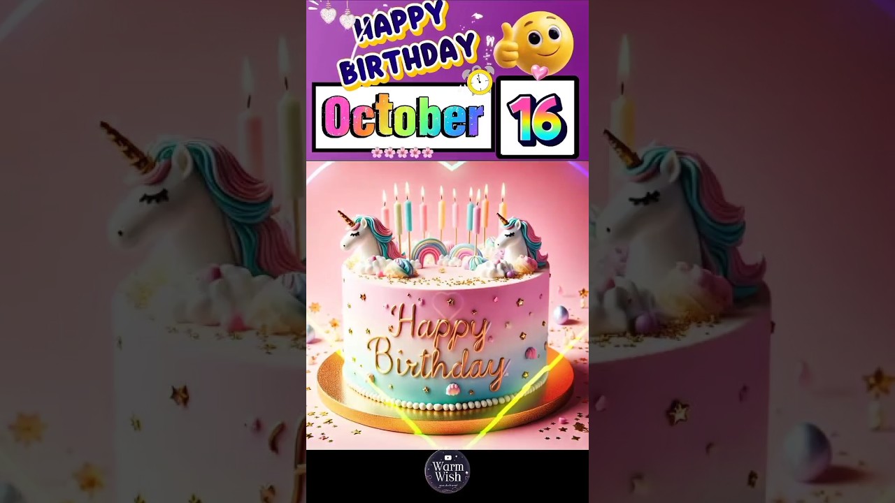 16 October Birthday Wishes 💜️🎂🩵 | Happy Birthday Song #happybirthday  #birthdaystatus #birthday