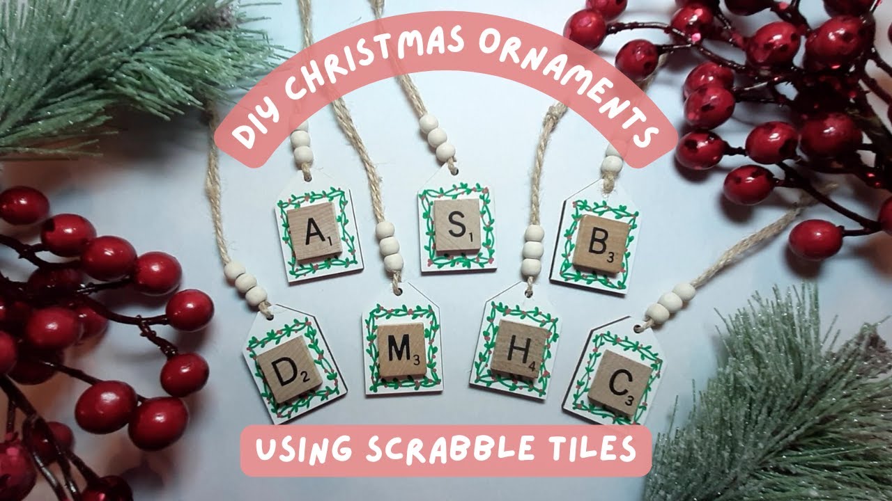 DIY Christmas Ornaments Using Scrabble Tiles