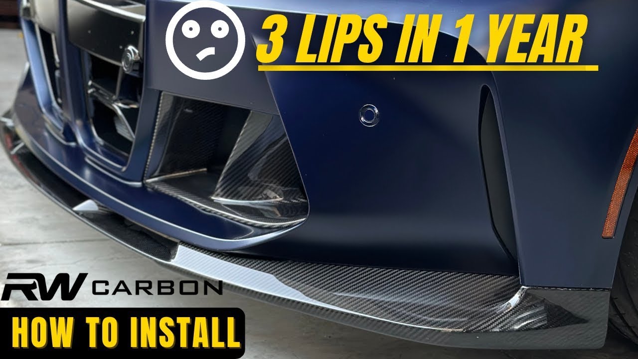 How to install: Carbon Fiber Front Lip Installation & Review-4k-BMW-G8X-The BEST ONE!!