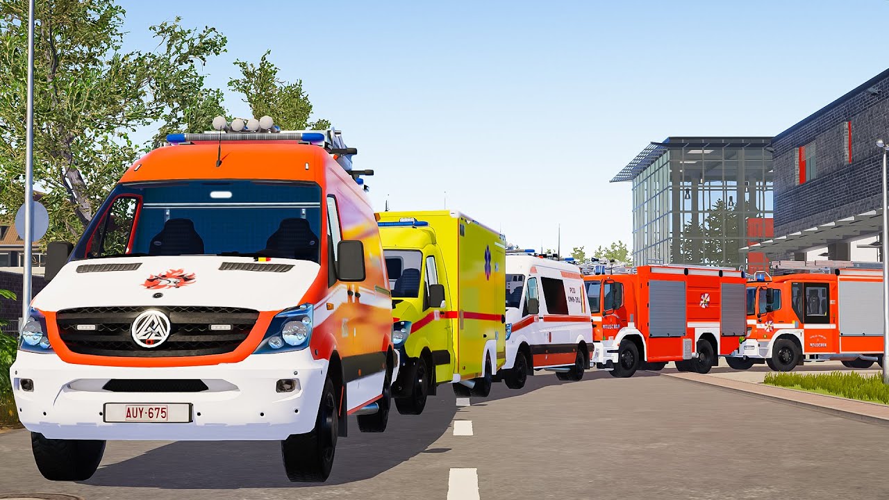 Emergency Call 112 – Belgian Fire Brigade Responding to Full Alarm | Firefighting Simulation 4K