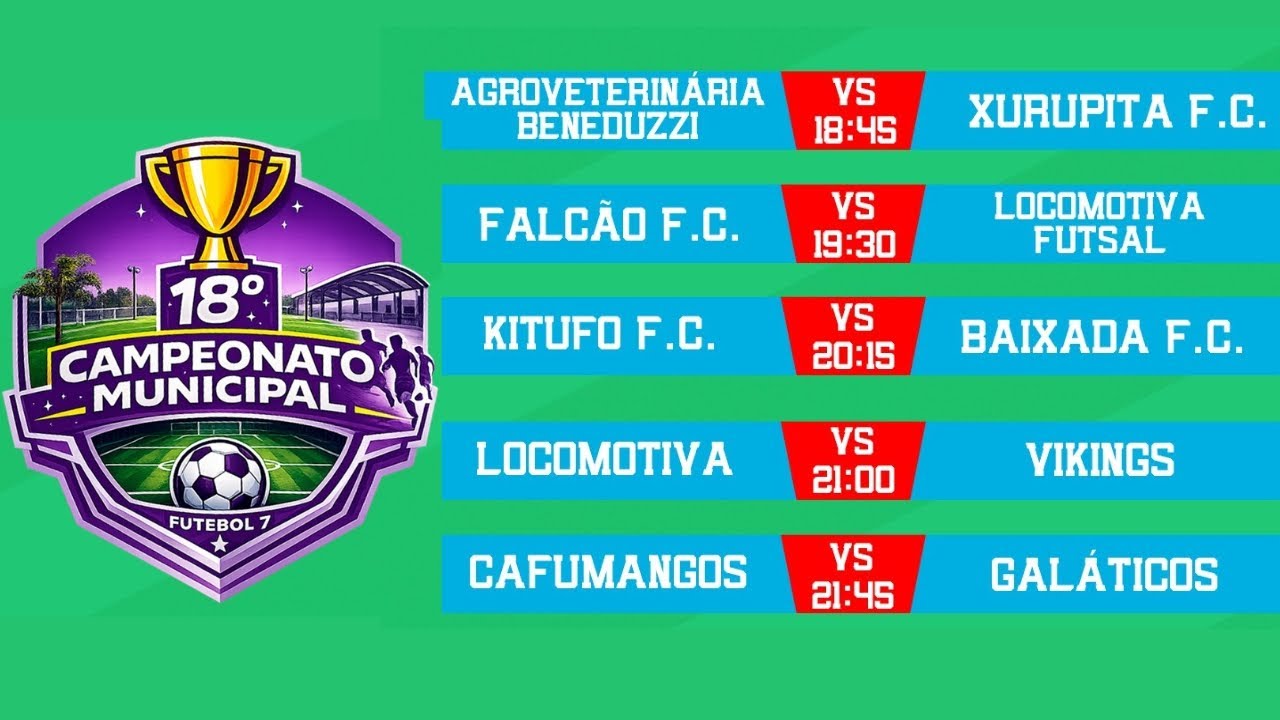 CAMPEONATO MUNICIPAL DE FUTEBOL 7 DE CAPITÃO 2026 -   1ª  RODADA
