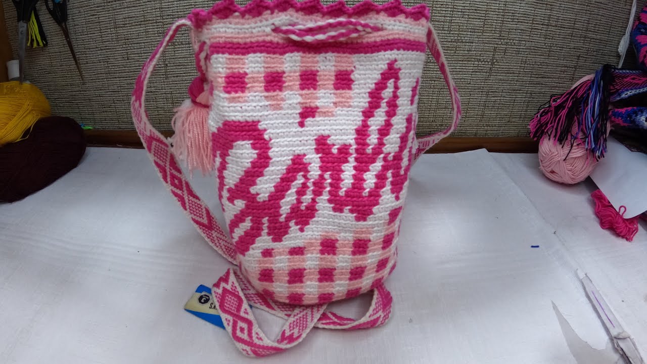 mini mochila barbie  en crochet técnica wayuu #crochet #barbie #artesanal