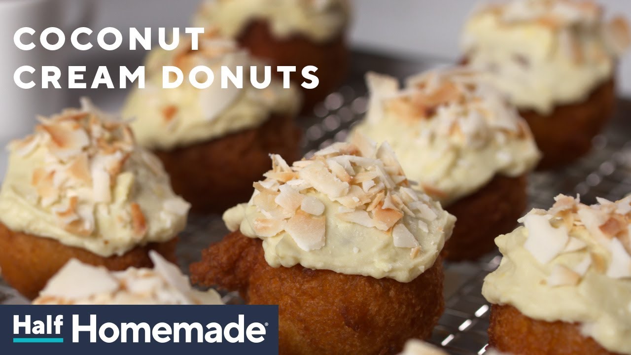 Coconut Cream Donuts | Half Homemade