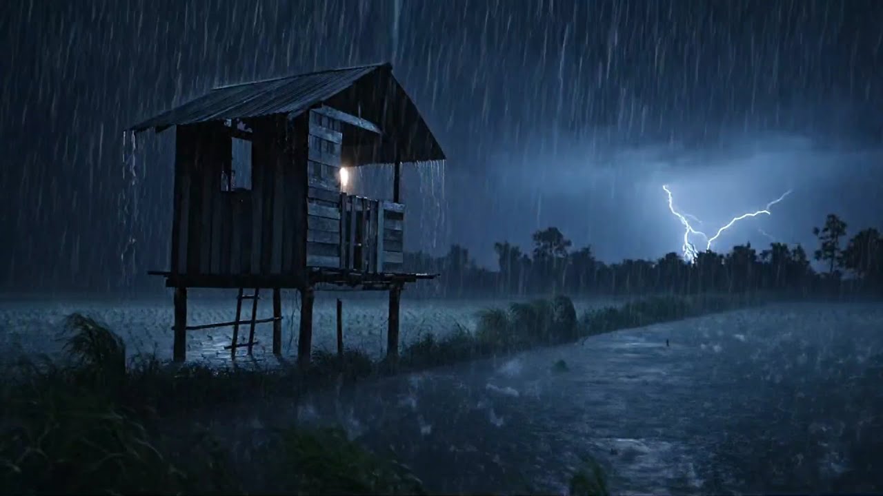 Rain Sounds for Sleeping &ndash; 99% Fall Asleep Instantly | Abandoned Rice Field Rain Ambience