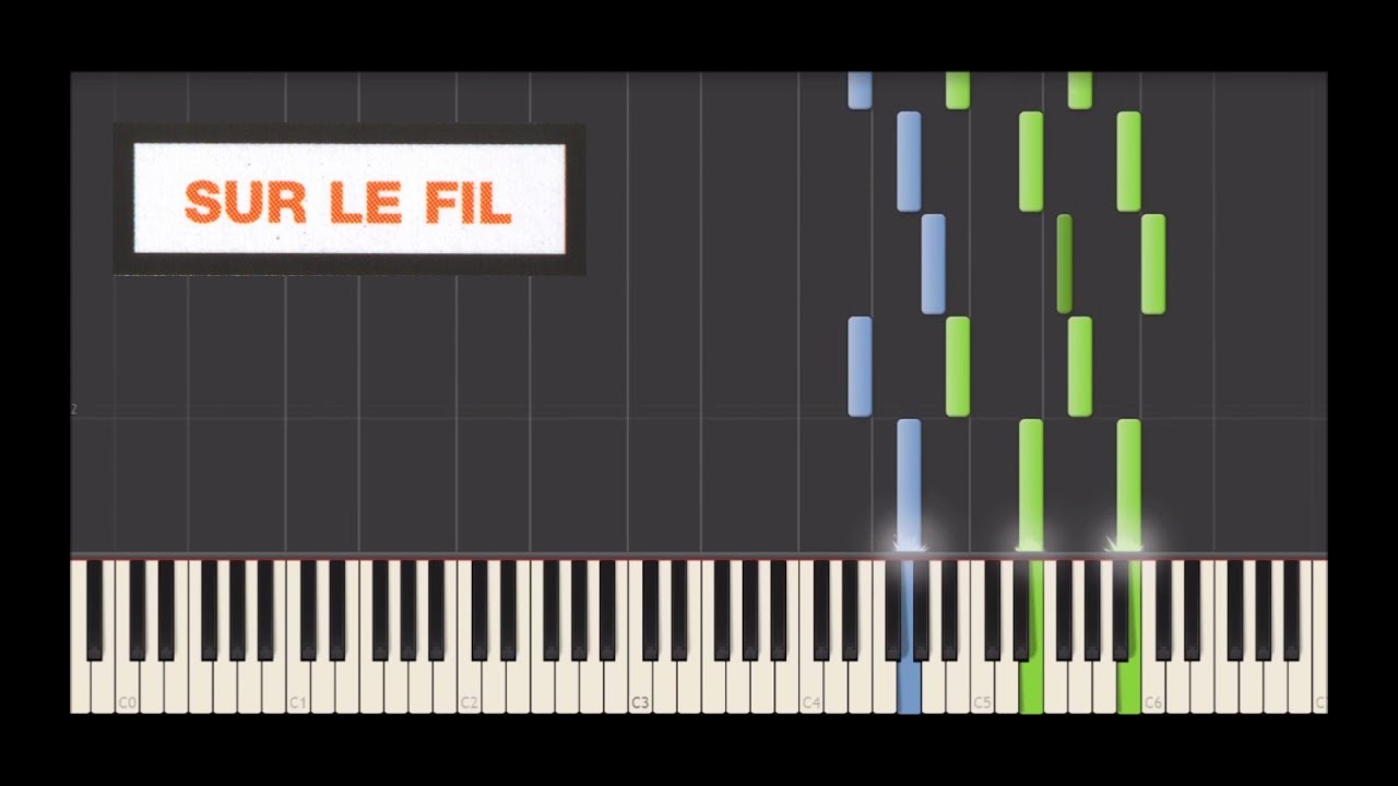 Yann Tiersen - Sur le fil (Piano) (Synthesia tutorial)