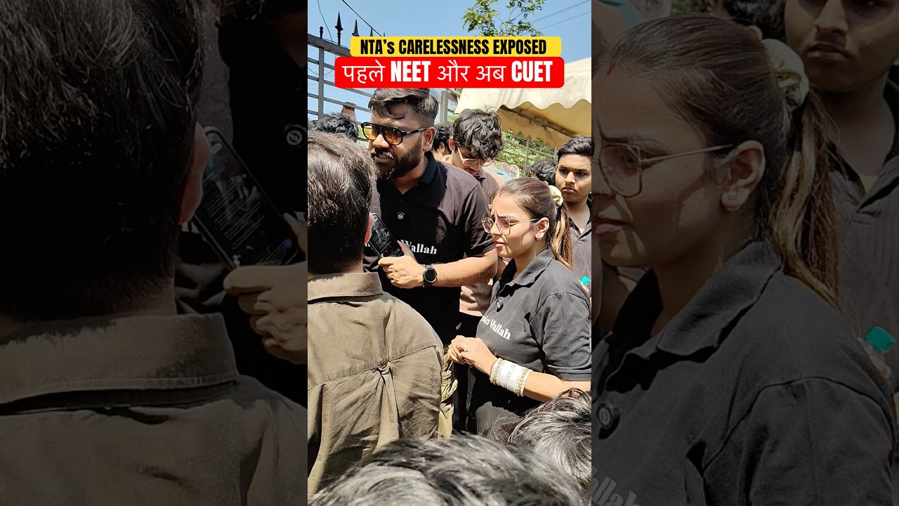Students protest outside Sector-64 test centre | After NEET Now CUET #cuet2026 #cuetexam #cancelled