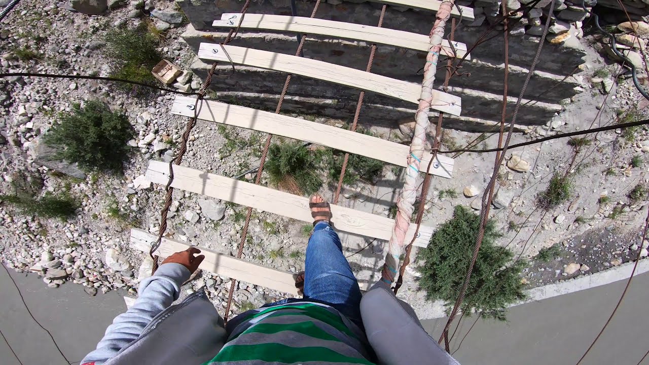 The World's Most Dangerous Bridge in Hunza - Hussaini bridge Drone 4k - Hussainibridge accident