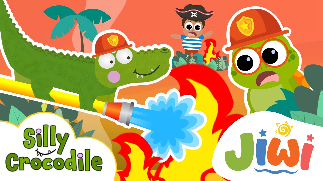 Fire Emergency on the Island! | Jiwi & Silly Crocodile to the Rescue 🚒🌴