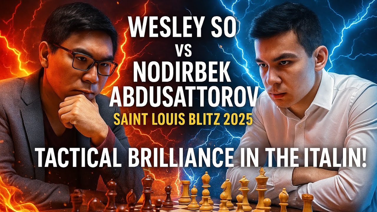 Wesley So vs Nodirbek Abdusattorov | Saint Louis Blitz 2025 | Tactical Brilliance in the Italian!