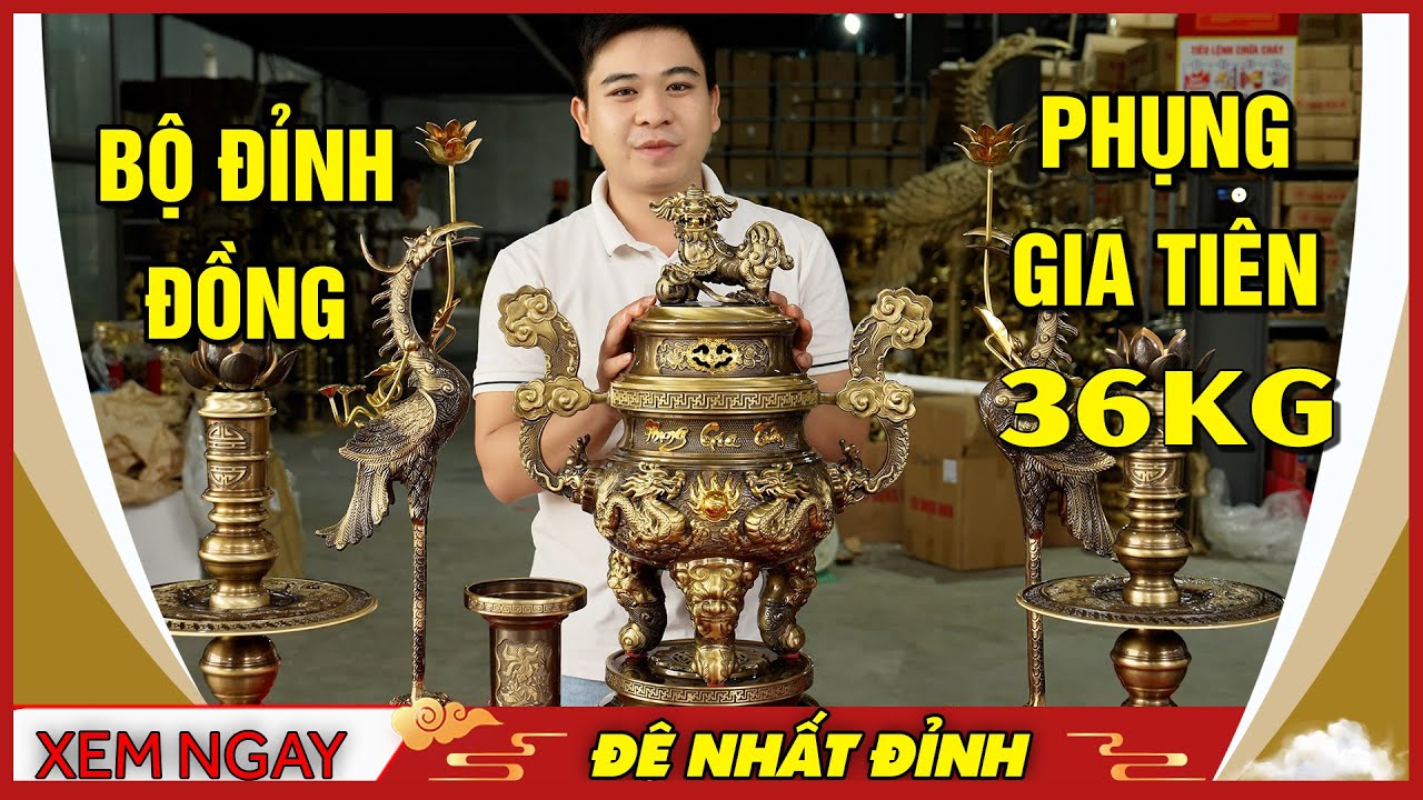 Bộ đỉnh đồng ngũ sự Phụng Gia Tiên mới nhất