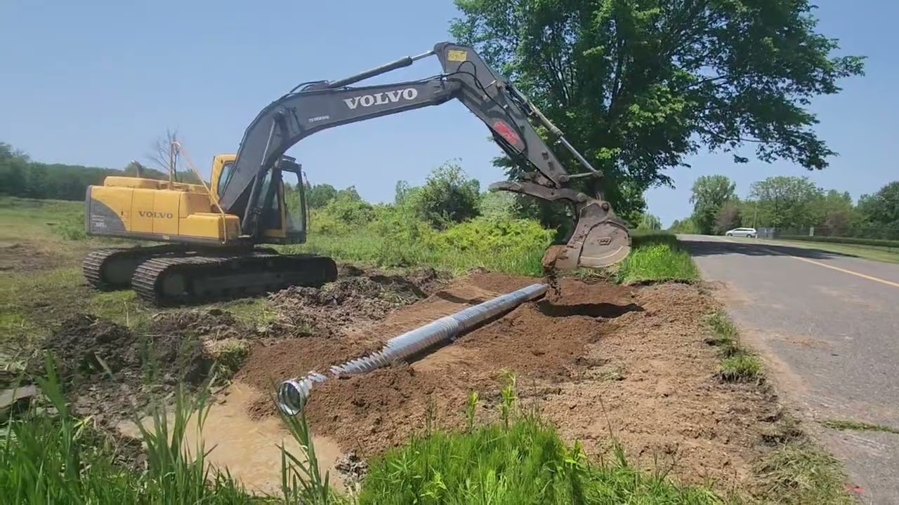 February 28, 2026 #culvert #volvo #ec160 #driveway