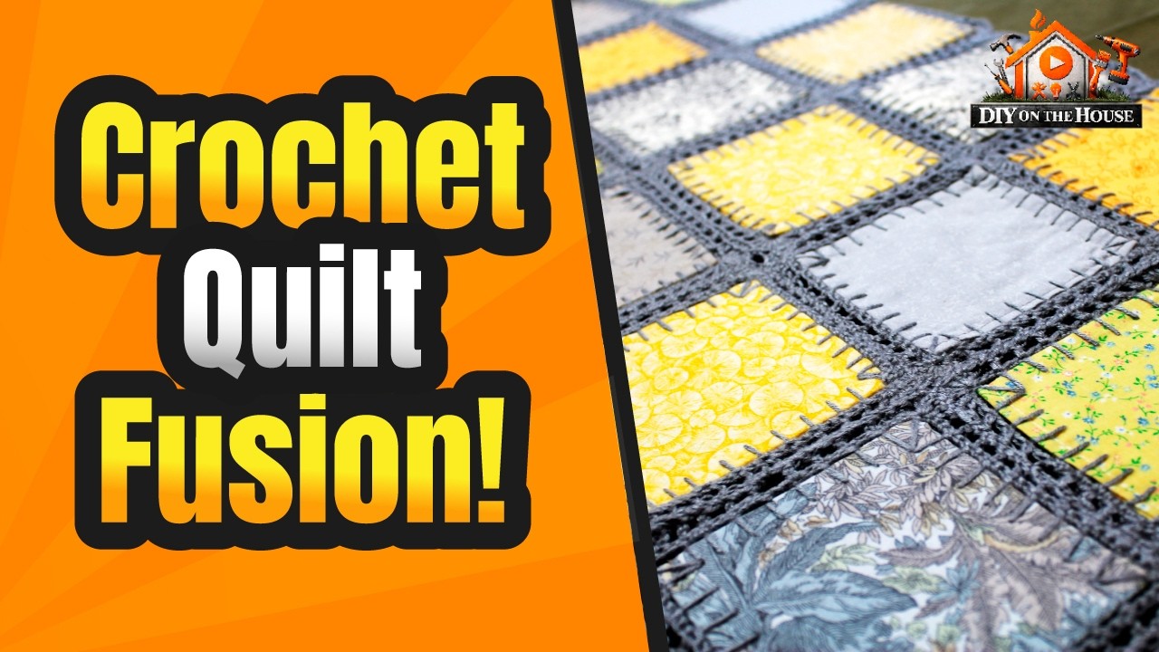 How to Crochet Quilt Squares Together - Fusion Crochet and Fabric Quilt