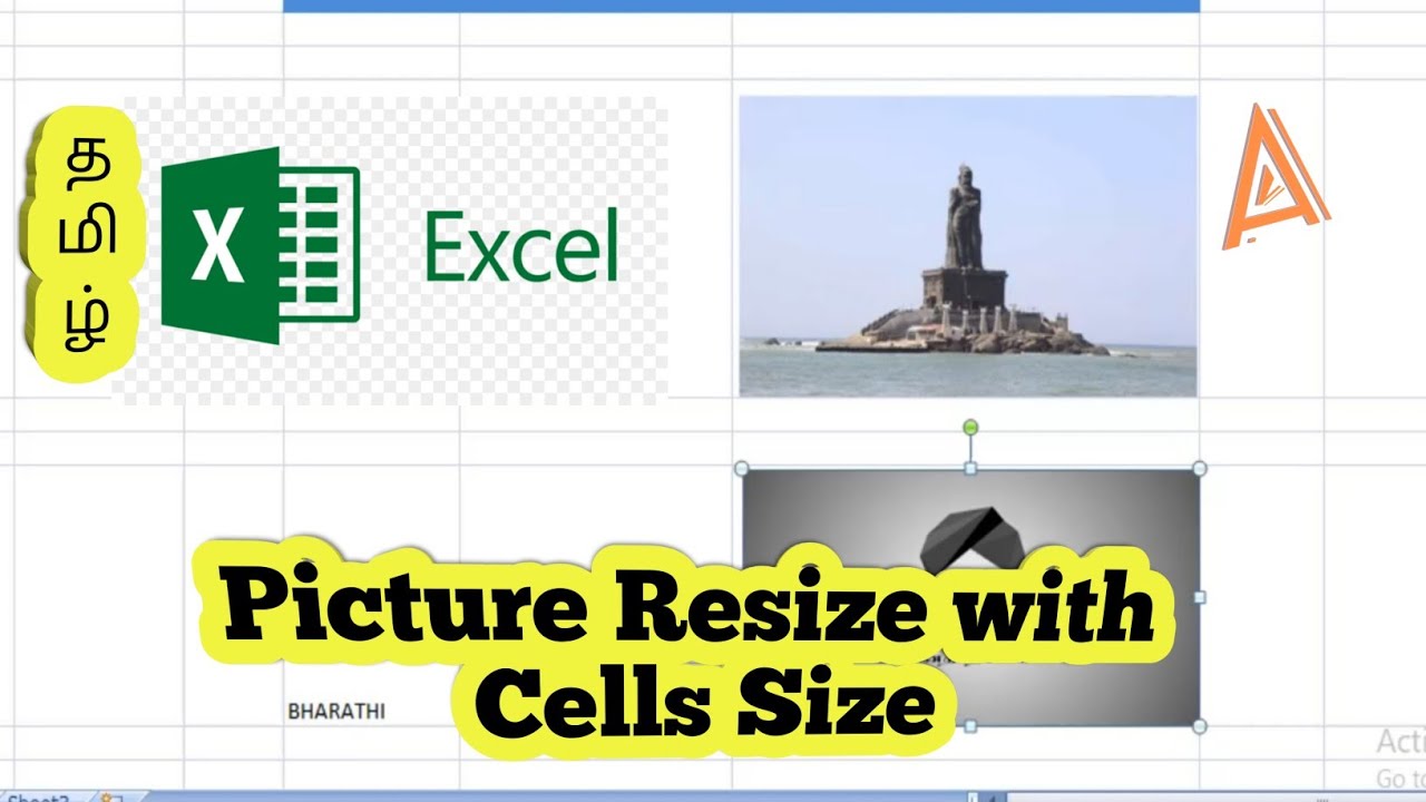 Insert Picture in MS Excel and Resize with Cells Size தமிழ் | AA Tech Tamil