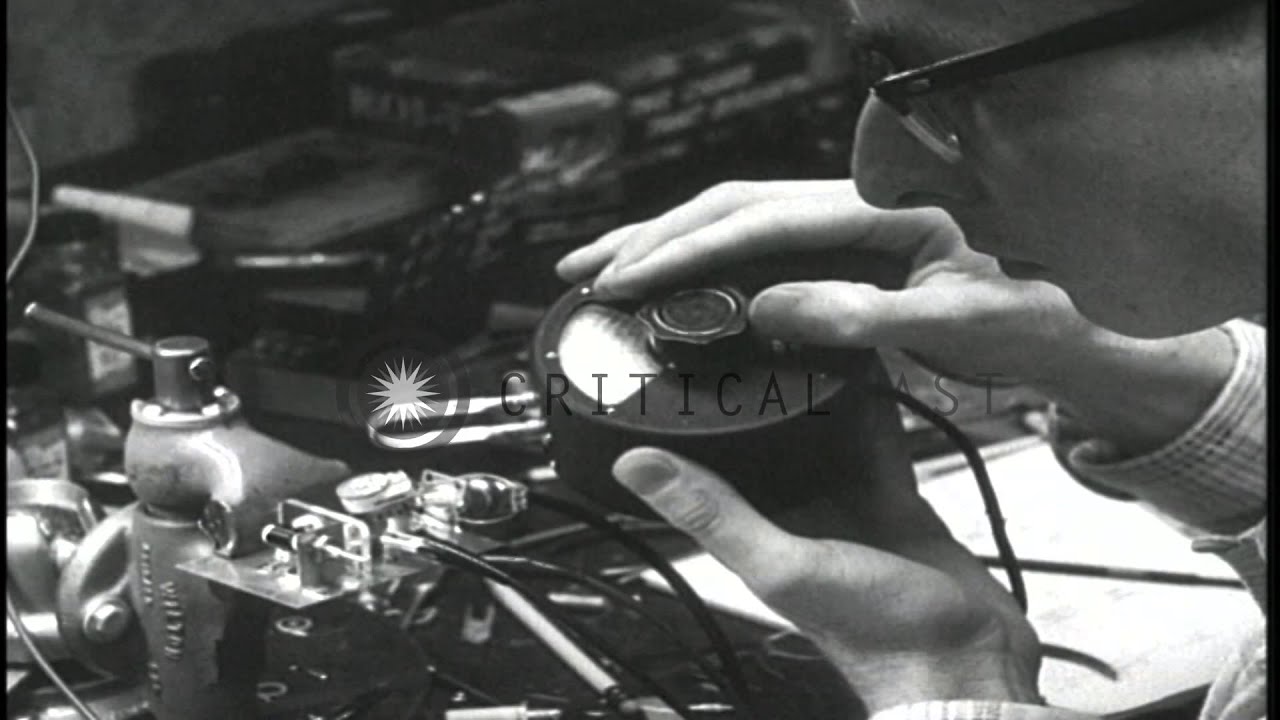 Technician working with transmitter and recorder  in Jet Propulsion Lab, Pasadena...HD Stock Footage