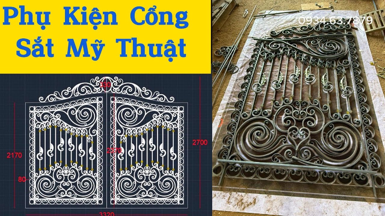 Phụ Kiện Cổng Sắt Mỹ Thuật 2 Cánh | Phụ Kiện Sắt Mỹ Thuật Tâm Đức| Rèn Sắt Đặc Trơn Vuông 14, Sắt La