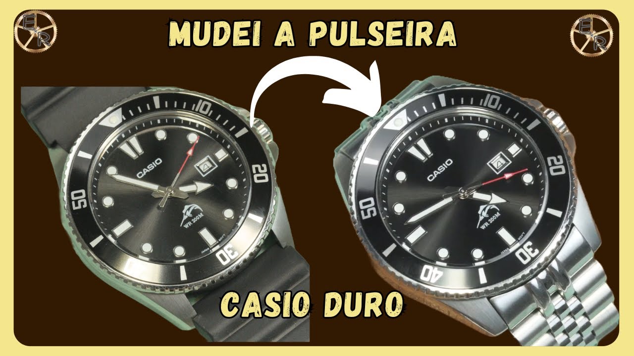 Como trocar pulseira do Casio Duro, mudando de borracha para de aço Ezequias Relojoeiro