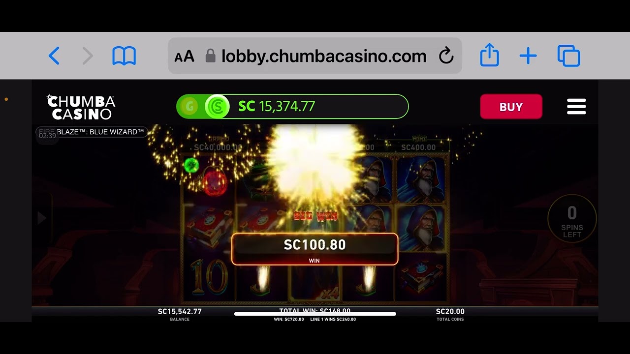 Blue Wizard Bet $20 Big Win