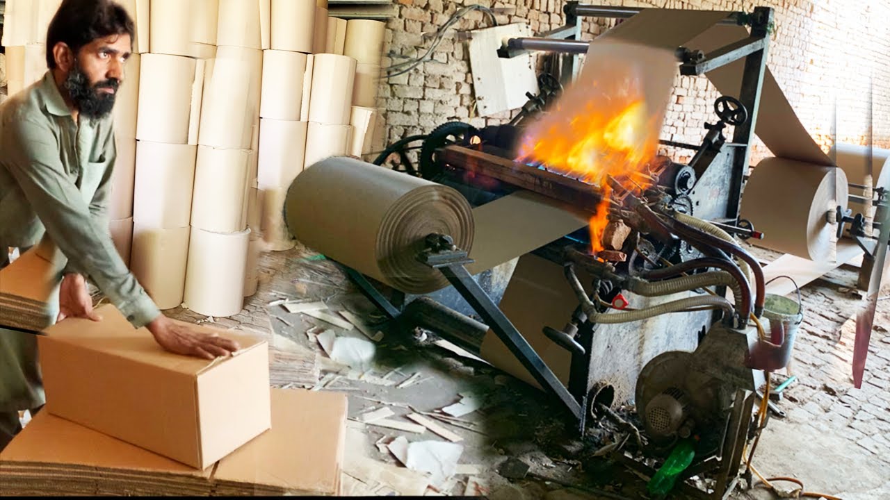 Very Interesting! box maker with paper roll mass production process in factory