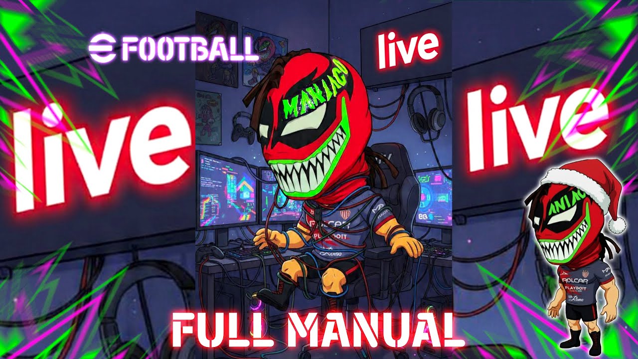 ilustramaniaco esta en vivo te desea feliz navidad jugando efootball en Full Manual