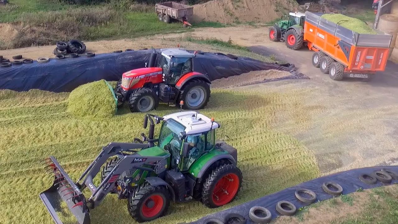 🇫🇷Ensilage 2020 - 2 Ensileuses - Fendt 720 jumelé au tas 🌽- CUMA DU FREMUR🤩