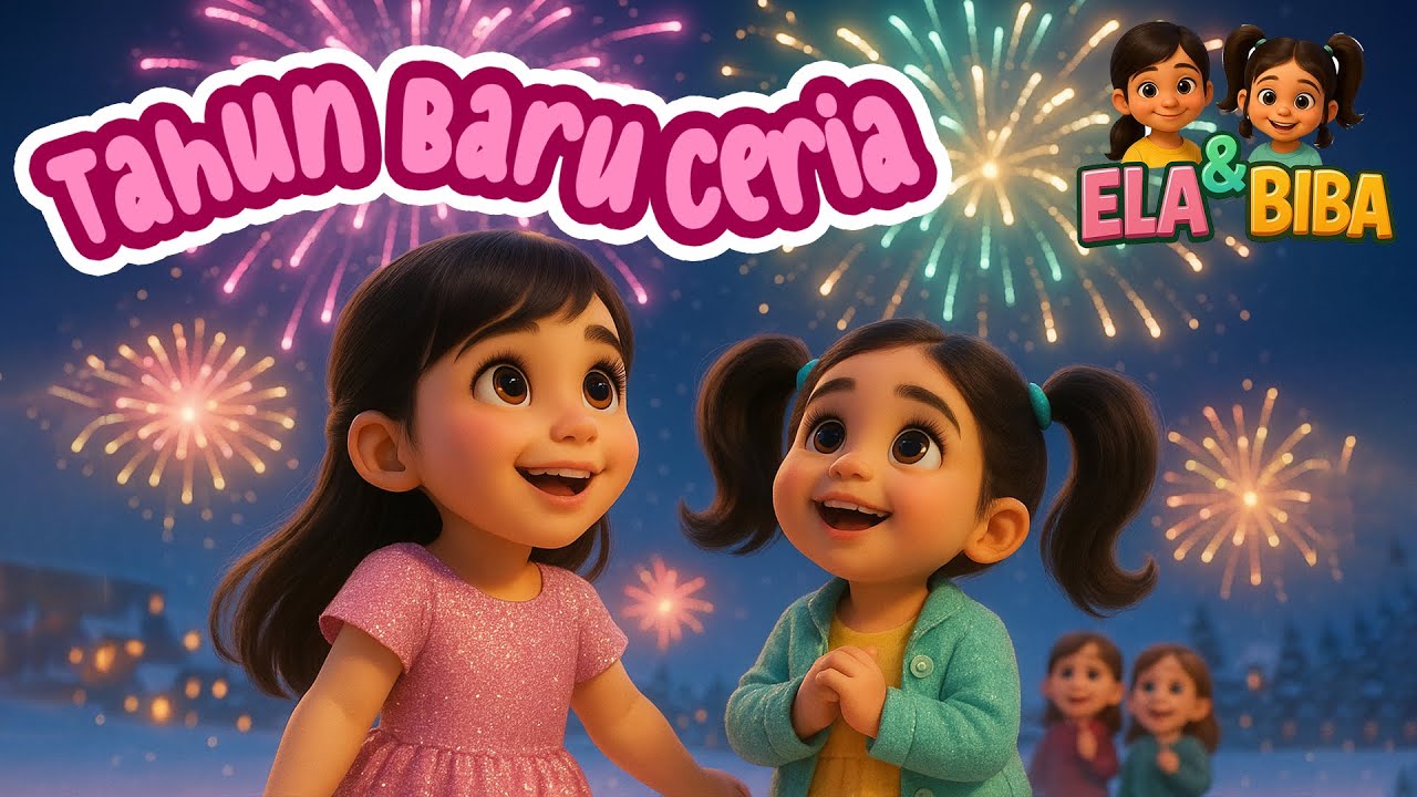 Tahun Baru Ceria Versi Ela & Biba 🎆 | Lagu Anak Tahun Baru 3D Ceria & Penuh Warna