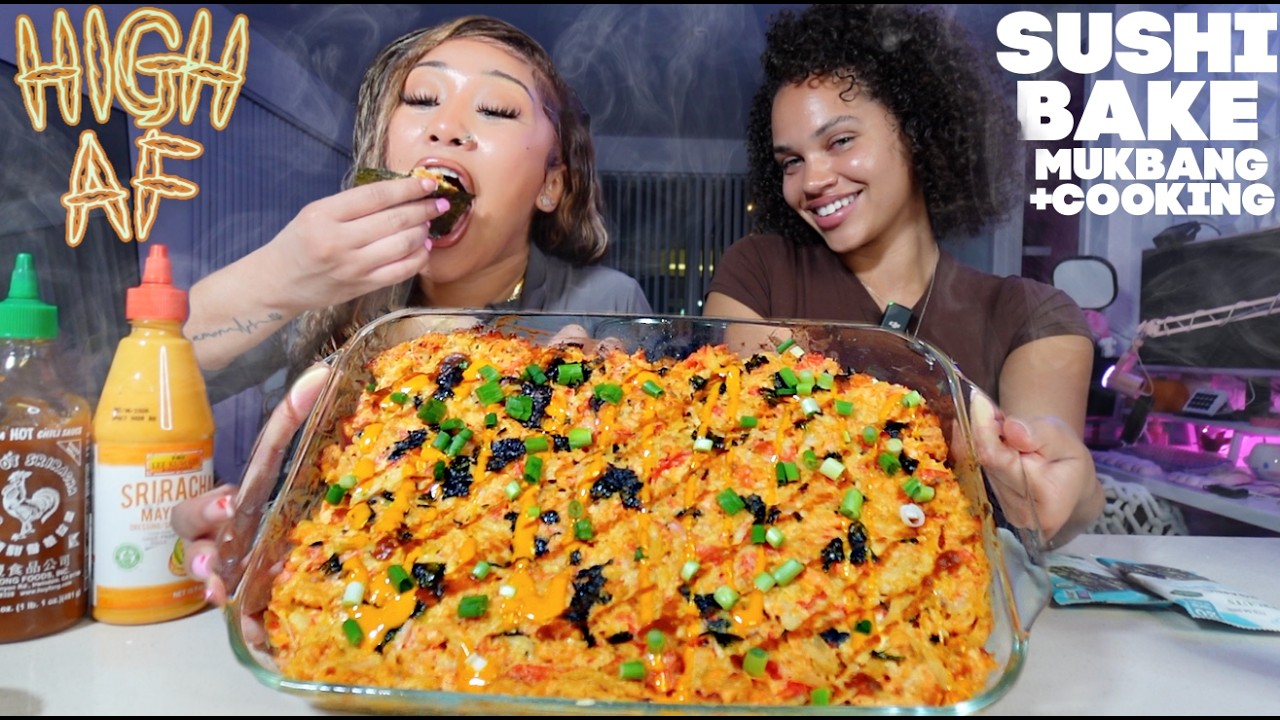 HIGH COOKING AND EATING SUSHI BAKE MUKBANG