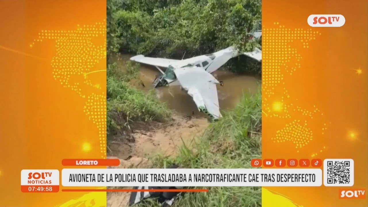 Loreto: Avioneta policial cae por falla mecánica