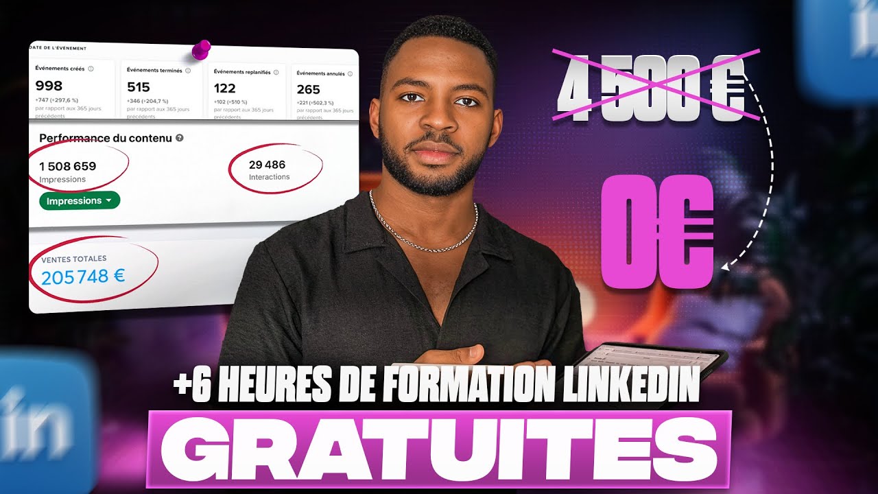 FORMATION LINKEDIN LA PLUS COMPLÈTE (6h30) — Profil, Contenu, Prospection, setting & Automatisation