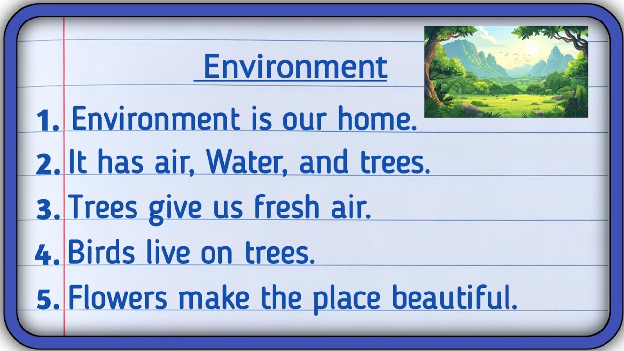 10 Lines on Environment In English | Environment 10 lines l Essay Writing on Environment in English 