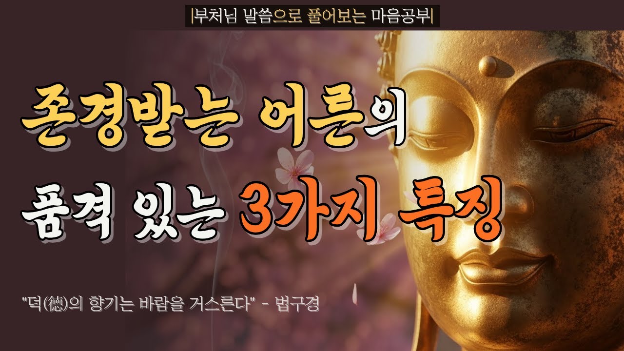 [부처님말씀] 품격 있는 노년이 복을 부릅니다 | 법구경이 전하는 존경받는 어른의 사람 공부 | 매일 아침 듣는 법문