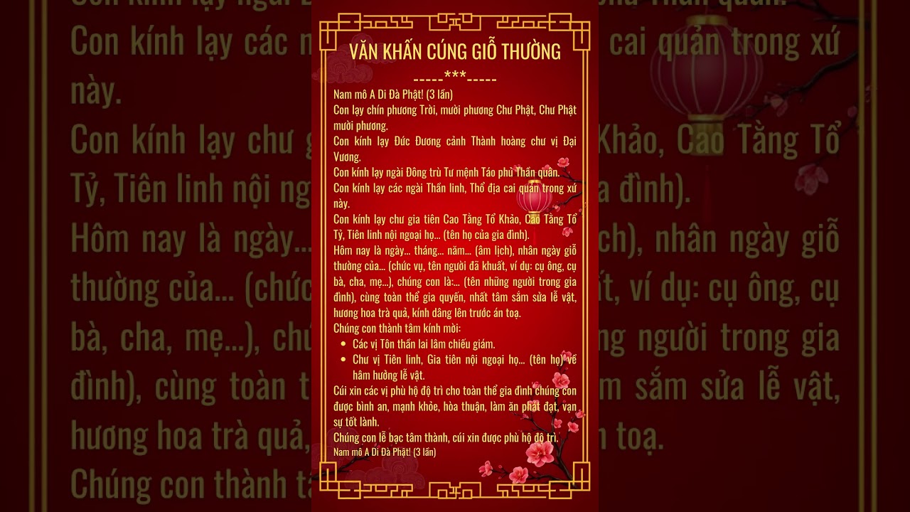 Văn Khấn C&Uacute;NG GIỖ THƯỜNG thể hiện l&ograve;ng TH&Agrave;NH K&Iacute;NH, BIẾT ƠN v&agrave; TƯỞNG NHỚ đến người đ&atilde; khuất